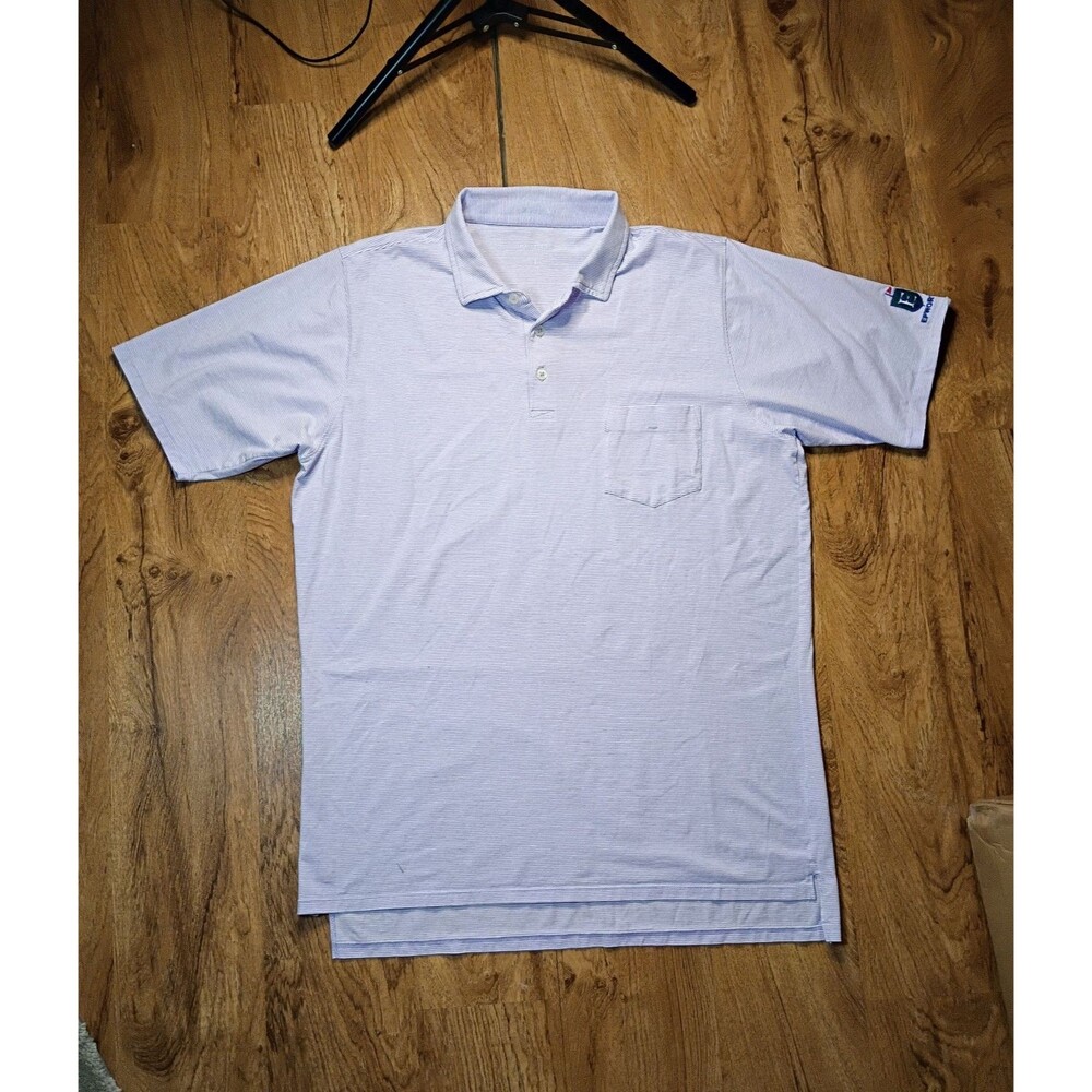 B. Draddy USA Polo Shirt Light Purple Stripe Epworth L